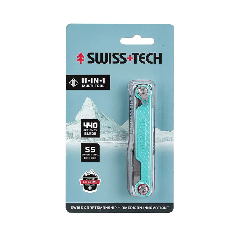 SWISS TECH 11 in 1 Mini Multitool Multi-function Tools with Scissors Screwdriver EDC Outdoor Survival Hand Tool