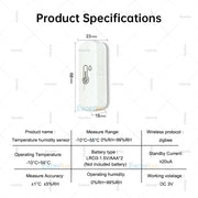 Smart ZigBee Temperature And Humidity Sensor Indoor Smart Home Thermometer Hygrometer App Remote Monitor Required Zigbee Gateway