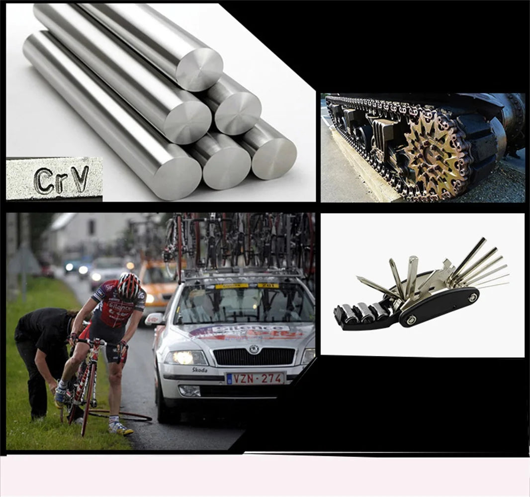Bicycle Repair Tools Kit, Hex Spoke, Cycling Screwdrivers Tool, Tyre Lever, Allen Wrench, Mountain Bike Multitool