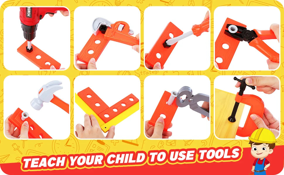 Children Toy Tool Kits Engineer Simulated Repair Tool Set Electric Drill Screwdriver Play House Toy Christmas Gift for Boys Kids
