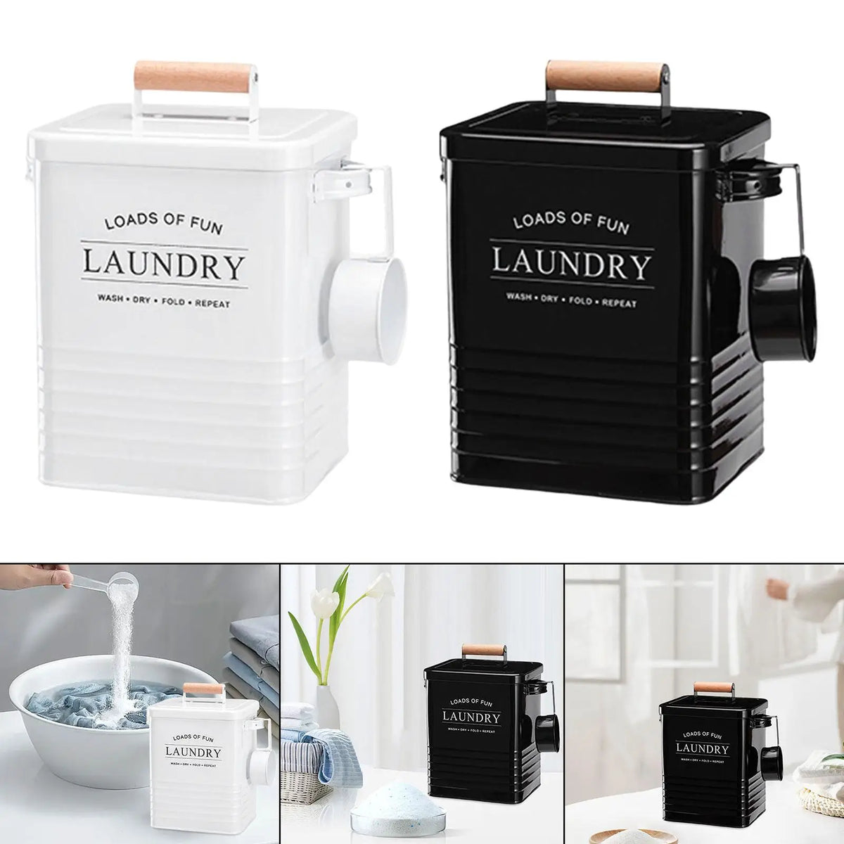 Laundry Powder Storage Farmhouse Decor Multifunctional Grain Rice Pet Food Organizer Aesthetic Portable Storage Bin