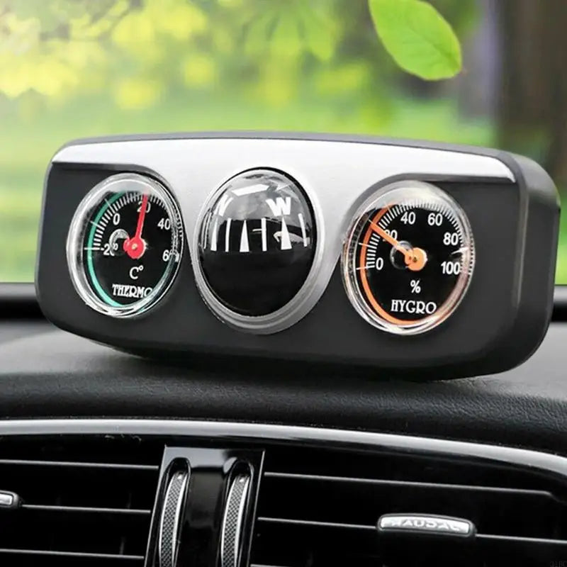 Survival Tools Car Thermometer Hygrometer Compass 3 in 1 Travel Hiking Accurate Navigation Ball Paste on Dashboard