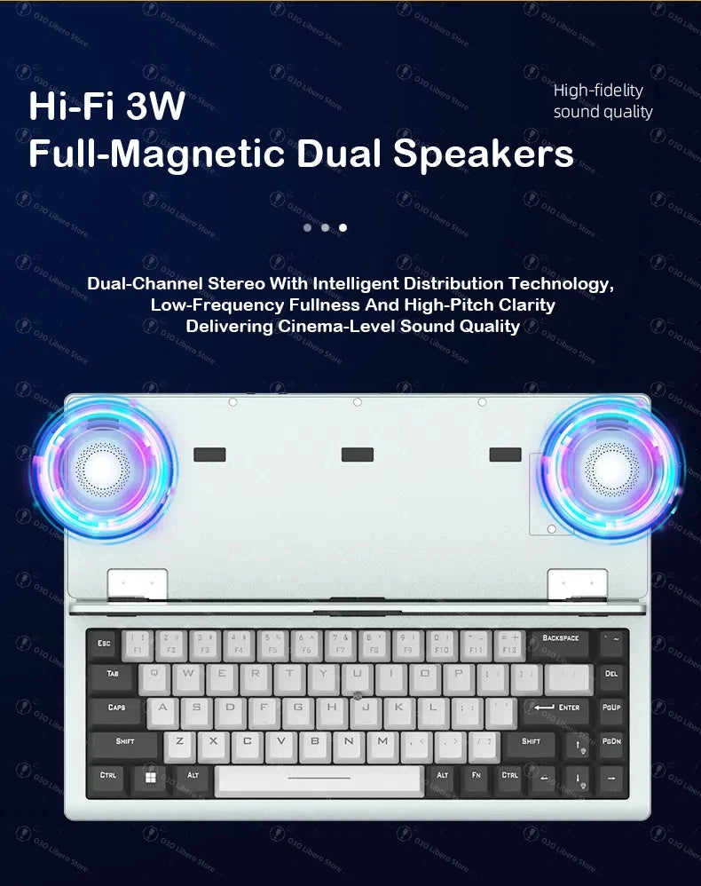 68 Keys Gaming Mechanical Keyboard 12.3'' IPS Touch Screen with Camera and Speaker RGB Support Hot Swappable  Ergonomic Design