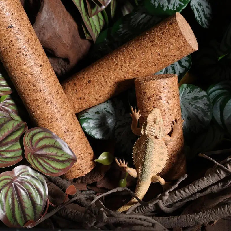 【E】Reptile Soft Wood Climbing Branch Wooden Toy Decor Terrarium Rack Standing Lizard Tree Crested Gecko Accessories