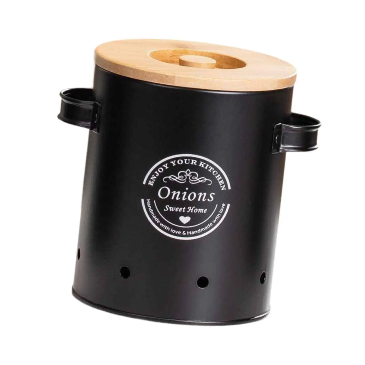 Vegetables Storage Bin Fresh Vegetable Keeper with Bamboo Lid and Handle Kitchen Organization Storage Jar for Counter Restaurant
