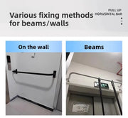 Indoor Outdoor Pull Up Fitness, Fixed Horizontal Bar, Wall Mounted Door Mounted Horizontal Bar, Home Punching Fitness