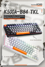 Machenike K500A-B84 Mechanical Keyboard 75% TKL Hot-Swappable Wired Gaming Keyboard 6-Color Backlit 84 Keys For PC Gamers Laptop