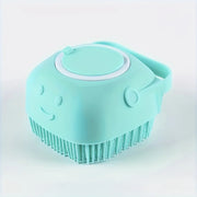 Pet Shower Bath Brush with Storage, Massage Brush for Cats Dogs, Non-Toxic Easy Clean, Ergonomic Handle