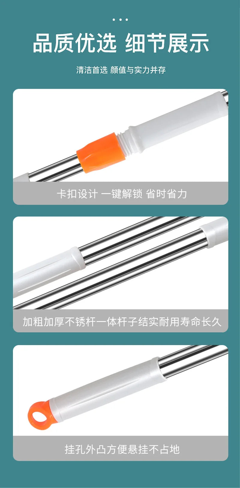 Window Clean Squeegee Mop Soft Microfiber Wiper Telescopic Glass Brush Multi-function Scraper Cleaning Dust Household Clean