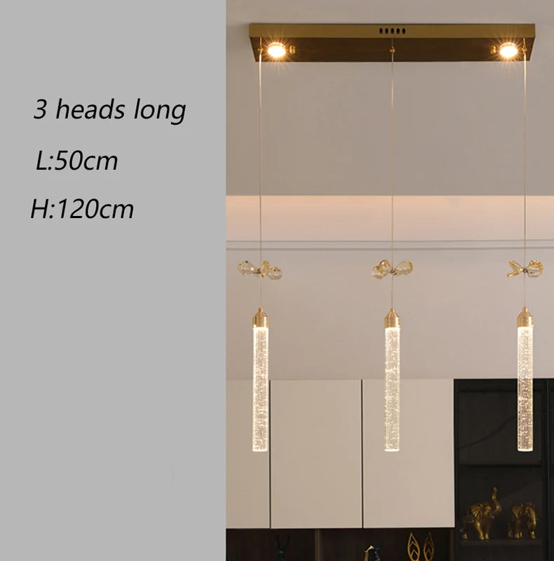 Modern home decoration salon lamps for living room smart crystal Pendant lights dining room indoor lighting