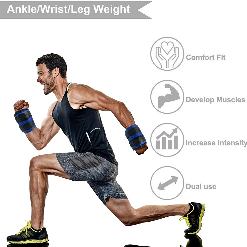 1Pair Wrist Ankle Weights, 2kg/4.4LBS, 3kg/6.6LBS, 4kg/8.8LBS Wrist Leg Arm Weights, Comfortable and Soft, Perfect for Fitness