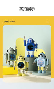 2025 Robot Smart Alarm Clock Led Wake-up Light Luminous Snooze Living Room Bedroom Desk Clock Children's Gifts Home Decoration