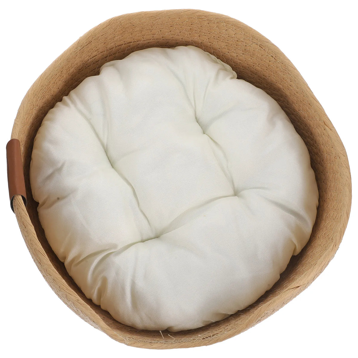 Cat Bed in Basket Woven Badket Sleeping Nest for Cats Weave with Cushion Type Pet