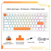 KYSONA KM82 HE Wired Gaming Keyboard Magnetic Switch 75% 82 Key 8000Hz Polling Rate PBT Ultra-Precision 0.005mm RGB For Gamer