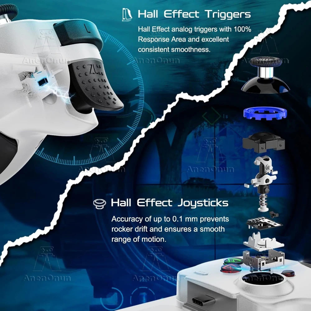 Mobile Phone Controller Mobile Gaming Wireless Gamepad Android/iOS Dual Vibration Motors Hall Effect Joystick Joypad Accessories