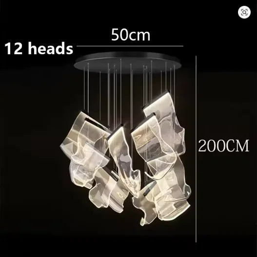 2025 New Smart LED Chandelier APP Control Modern Stair Light Living Room Luxury Ceiling Lamp Dimmable for Bedroom Decoration