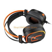 V10 Over Ear USB Corded Gaming Headphones Headsets with Comfortable Protein Leather Ear Cushions Sweatproof Noise Reduce