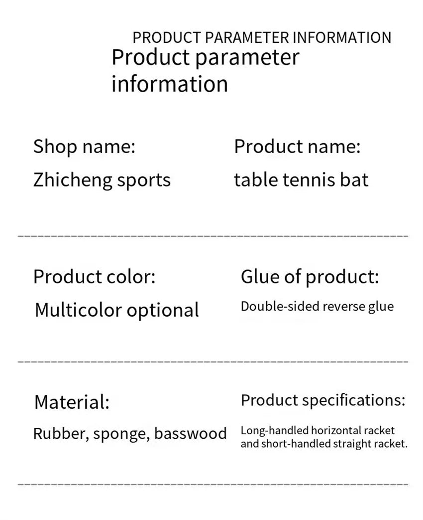 Professional Table Tennis Racket High Elasticity Single And Double Exercise Training Competition Racket For Beginers