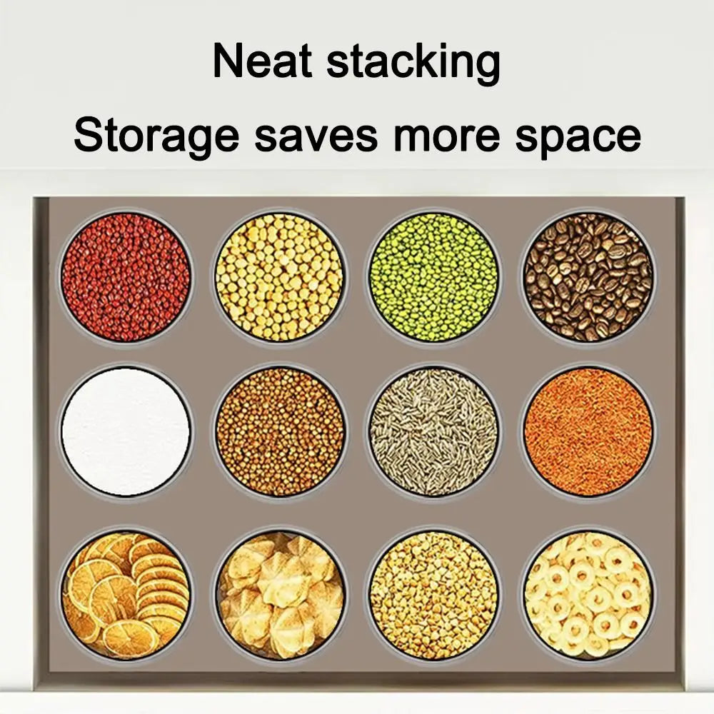 Large Capacity Kitchen Food Storage Canisters Transparent Sealed Grain Fresh Preservation Box Household Plastic Cereal Jars