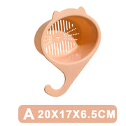 Kitchen Sink Drain Basket Multifunctional Cat Shape Faucet Filter Basket Shelf For Fruit And Vegetable Organizer Kitchen Gadgets