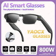 New 800W HD Camera Smart Glasses WFl Transmission Bluetooth Call AI Intelligent Voice Assistant Object Recognition Sun Glasses