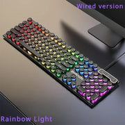 Eweadn GX330 Wired Keyboard Mouse Set Retro Punk ABS Keycaps Gaming Keyboard Mouse Headphones family Office PC Gamer Laptop Gift
