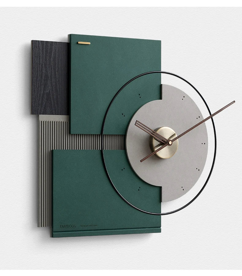 Large Living Room Wall Clock Silent Art Watches Luxury Mural Clocks Walnut Pointer Room Decor Ornaments Modern Wall Decoration