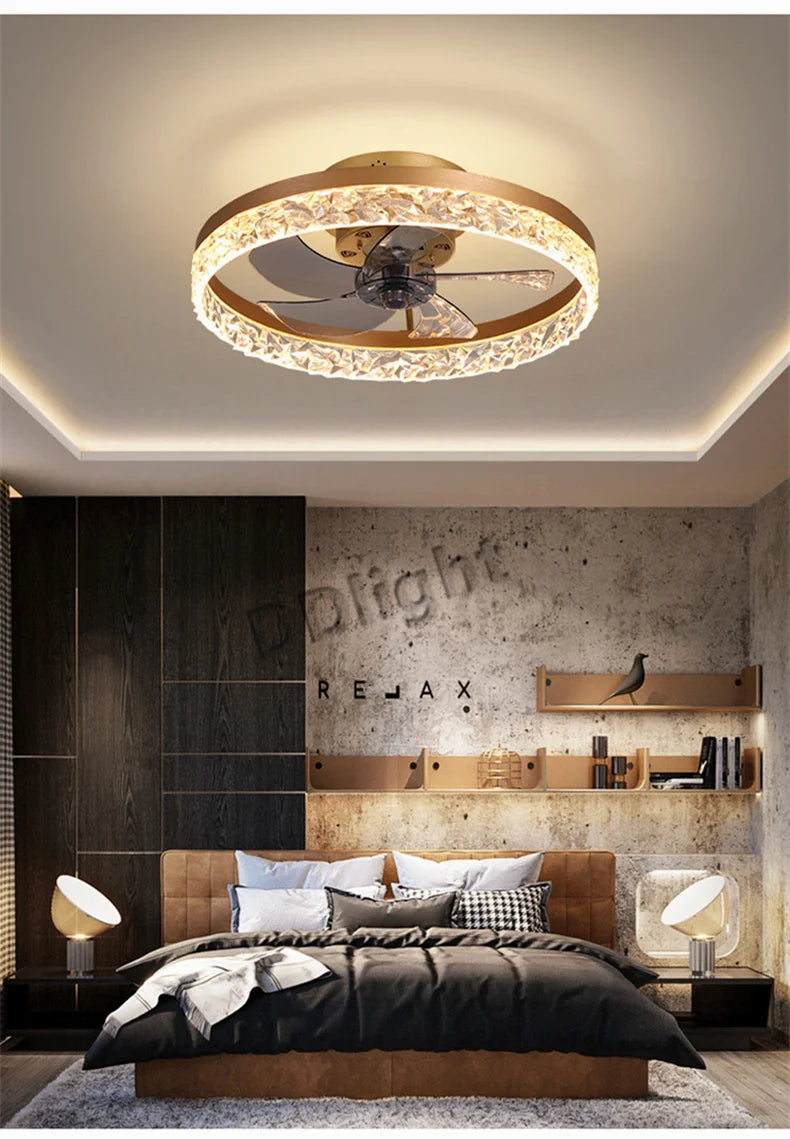 Modern New Smart LED Ceiling Fan Lights Remote Control Dimmable Bedroom Decor Ventilador Lamp Living Dining Room Indoor Lighting