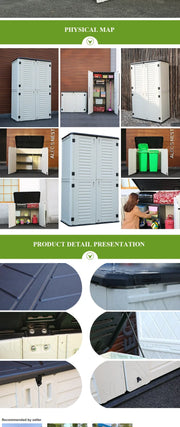 Prefabricated Plastic Outdoor Gardening Workshop Tool Horizontal Storage Shed