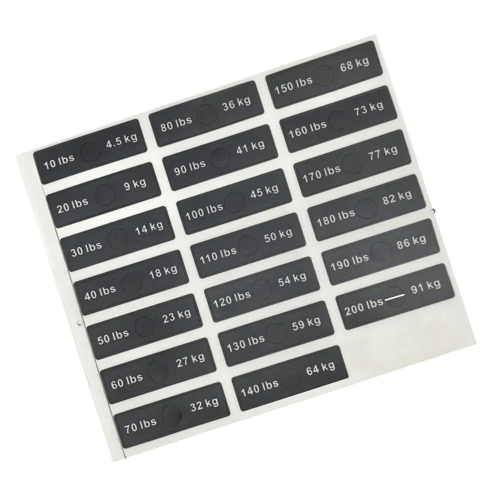1pc Fitness Equipment Weight Stickers 4.5/7-91/120kg 5-103kg 5-162.5kg Weight Stack Labels Sticker Gym Counterweight Block Parts