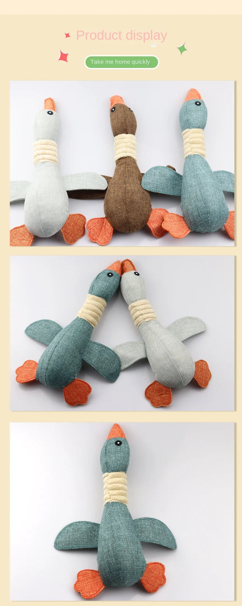 New Pet Toys, Wild Goose, Sound-Resistant, Bite-Resistant, Teeth-Cleaning, Dog and Cat Pet Supplies