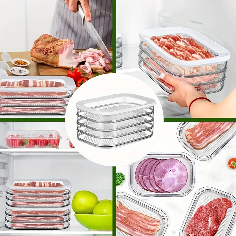 3/4 layer, can stack food storage containers, refrigerator storage boxes, meat fresh-keeping boxes, cooked food storage boxes,