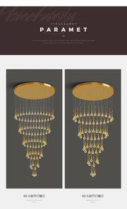 Villa Living Room Hanging Lamp Designer Loft Apartment Hotel Lobby Duplex Chandelier Modern Creative Golden Crystal Chandelier