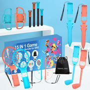 Sports Accessories Set S225 for Switch 2,15 in 1 Family Accessories Kit for Switch 2 Sports Games:Tennis Rackets,Sword Grips,Etc