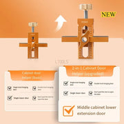 Woodworking Cabinet Door Installation Jig,Door Panel Installation Rebounding Device Drilling Tool 2 in 1 Quick Positioning Tool
