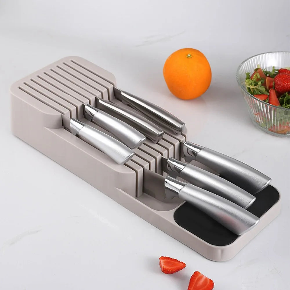 Kitchen Drain Tool Storage Rack Partition Plastic Box Cutlery Storage Tray Block Rack Knife Block Set home Kitchen Accessories