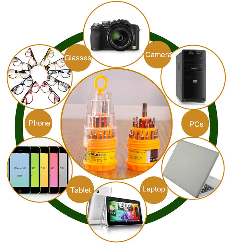 31-in-1 Multifunctional Screwdriver Set Portable Manual Repair Tool Kit Phone iPad Camera Watch Household Combination Tool Set