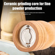 Kitchen Essential Wood Pepper Mill,Adjustable Grinder for Fresh Flavor,CeramicMechanism,Perfect Housewarming or Host Gift,3Sizes