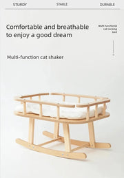 Cat bed, wooden pet hammock, suitable for all seasons, summer, cat swing, simple large rocking bed, cat supplies