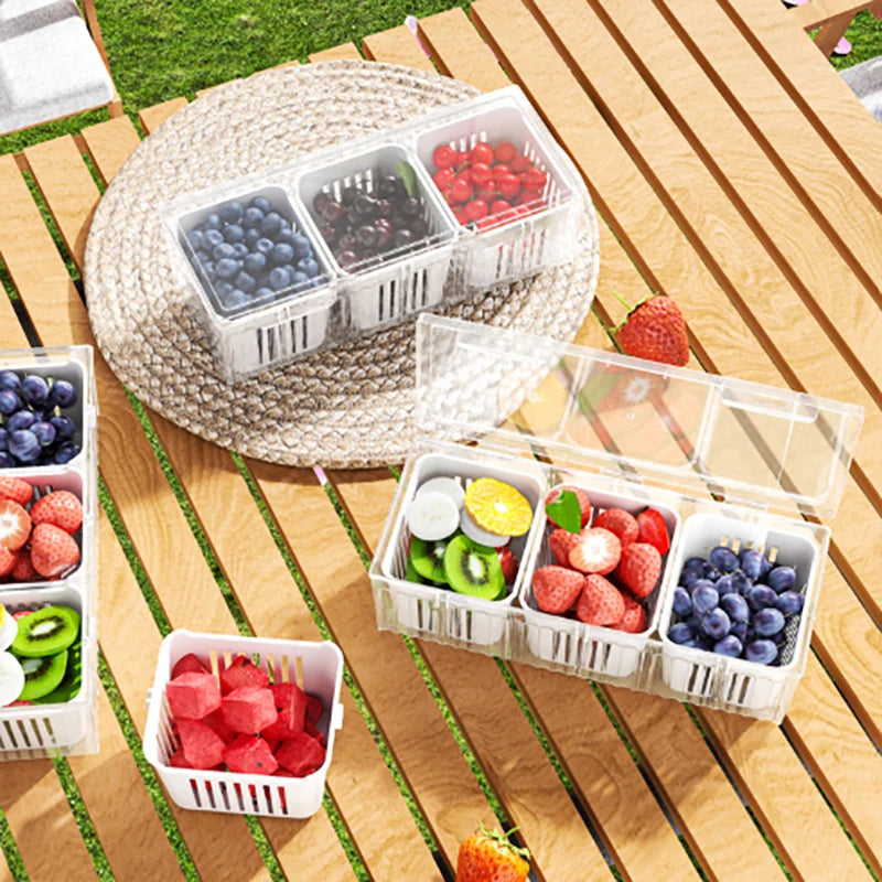 Kitchen Fruits Vegetables Storage Box Fridge Ginger Scallion Onion Fresh-keeping Container Food Drain Crisper Organizer