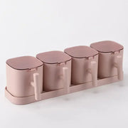Kitchen Seasoning Boxes Set Gadget Organizer Condiment Container Pepper Sugar Bowl Salt Spice Shaker Storage Jar