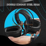 V10 Over Ear USB Corded Gaming Headphones Headsets with Comfortable Protein Leather Ear Cushions Sweatproof Noise Reduce