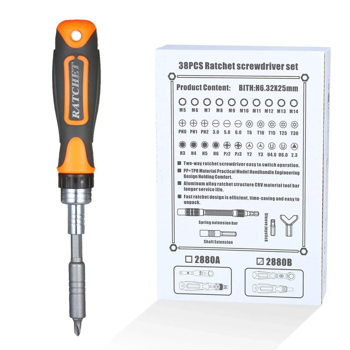 38 In 1 Multipurpose Screwdriver Bit Set Household Labor Saving Tool Kit Combination Ratchet Wrenches Hand Tool Sets