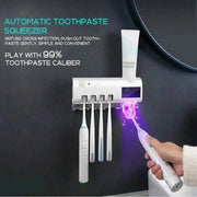 Wall-Mounted Smart Toothbrush Sanitizer,UV-Free, Solar Powered Cleaner With Automatic Toothpaste Dispenser,No-Drill Installation