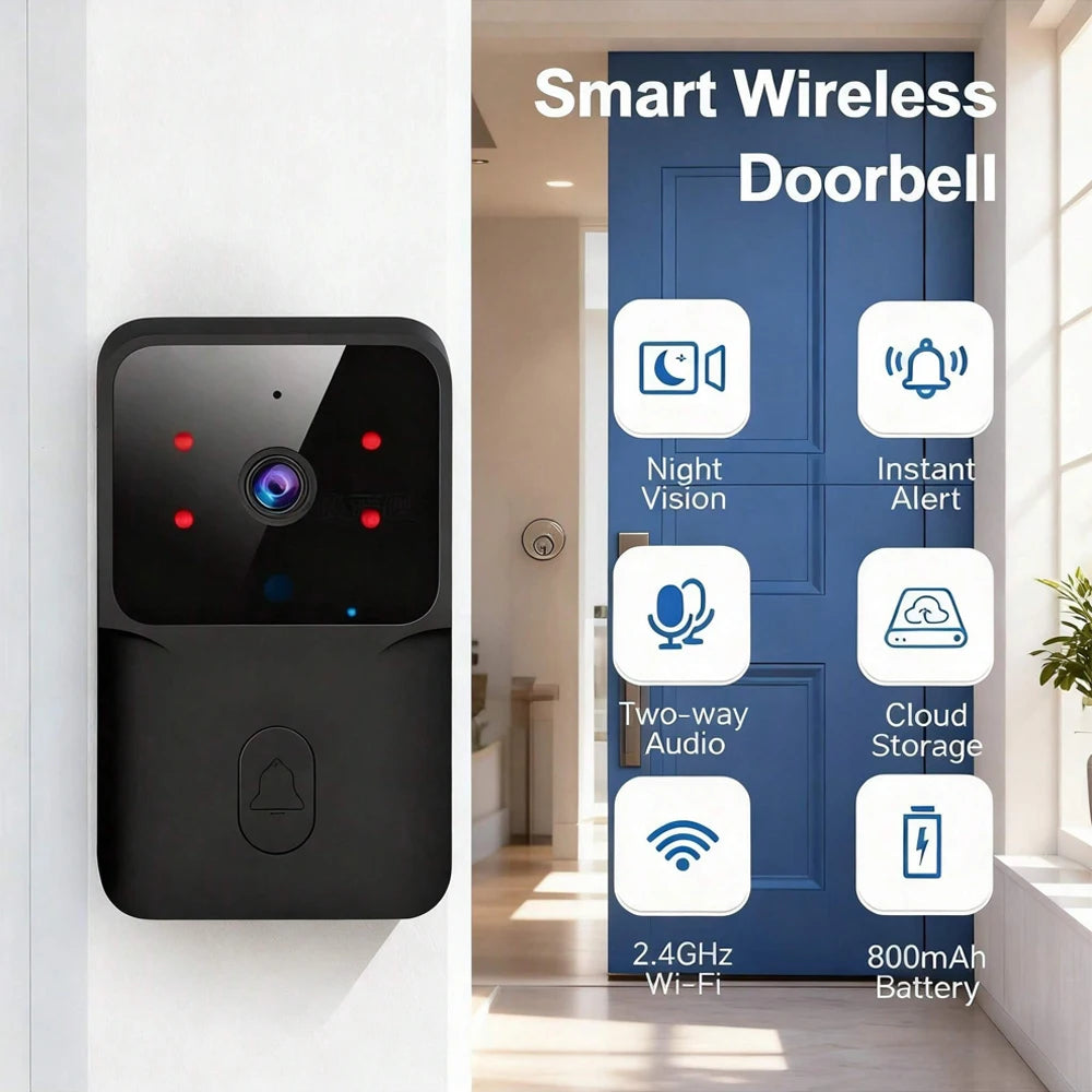 Smart WiFi Wireless doorbell IR night vision visual intercom real-time voice intercom home monitoring doorbell Easy to install