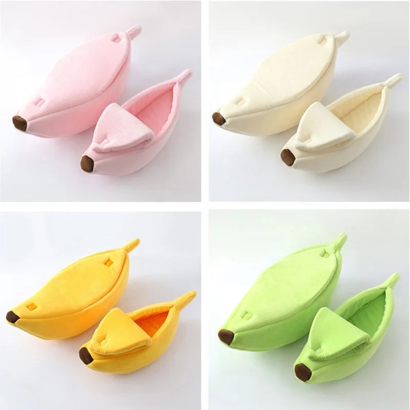 Banana Cat Bed House For Winter Funny Cute Cozy Cat Mat Beds Warm Durable Portable Pet Basket Kennel Dog Cushion Cat Supplies