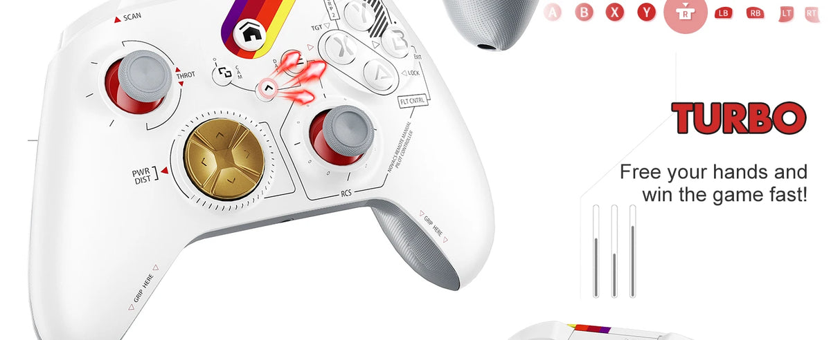 Gaming Gamepad For Xbox One Series X/S Pc With 6-Axis Gyro Sensor Dual Vibration Hall Effect Wireless Game Controller