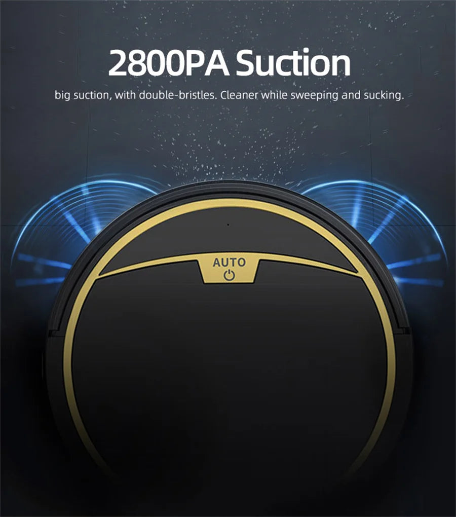 Smart Vacuum Cleaner Robot Household Automatic App Control 2800PA Suction Quiet Wet Dry Floor Sweep Mopping Cleaning Machine