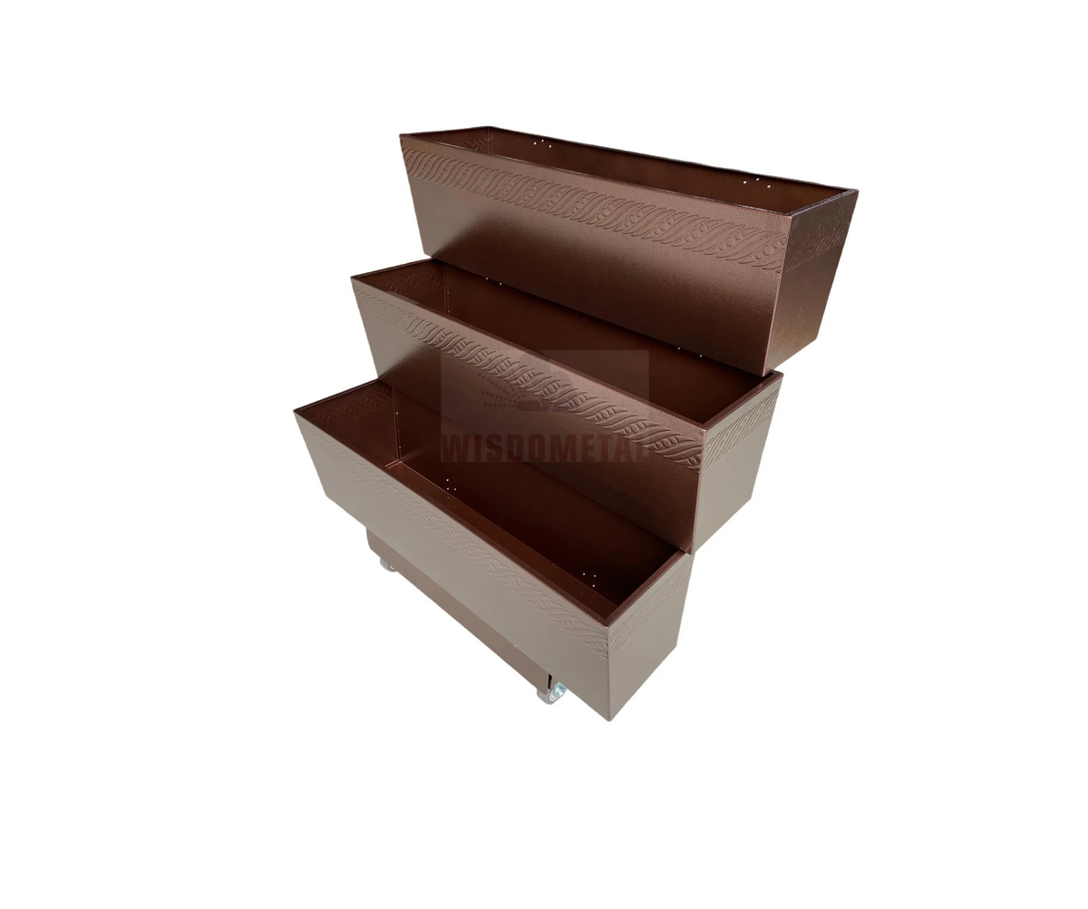 Garden Planter Flower Box Garden Bed Raised 3-tier Mobile Garden Balcony Planter Trolley With 4 Wheels Easy Movable and Fixed