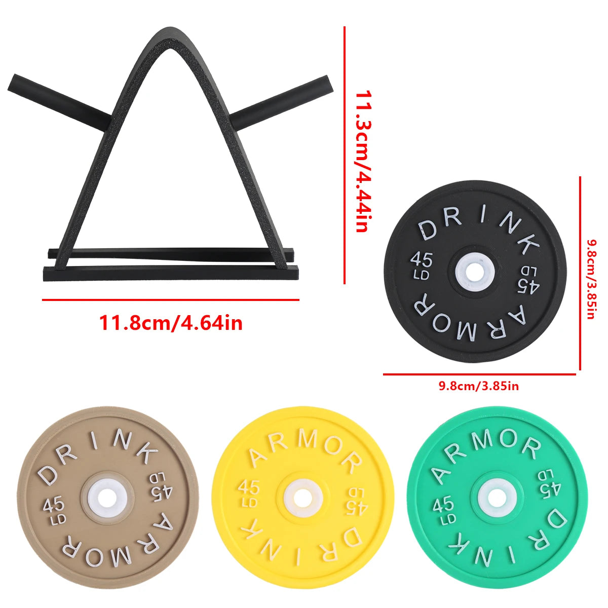 Fitness - style Barbell Plate Coaster Set | Mini Stand + Colorful "Barbell Plate" Coasters, Create a Personalized Desktop Scene